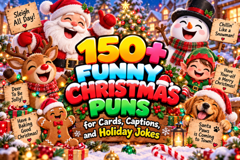 150+ Funny Christmas Puns for Cards, Captions, and Holiday Jokes