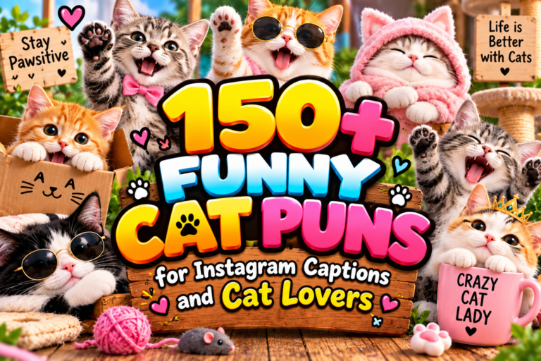 150+ Funny Cat Puns for Instagram Captions and Cat Lovers