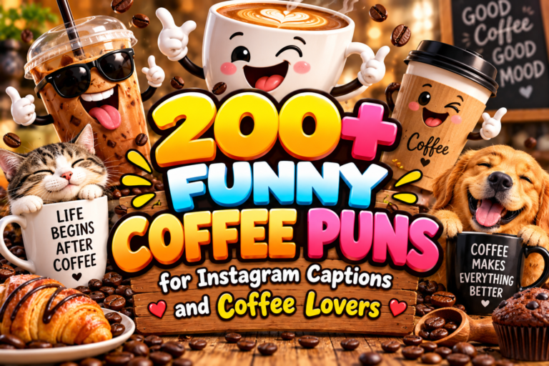 200+ Funny Coffee Puns for Instagram Captions and Coffee Lovers